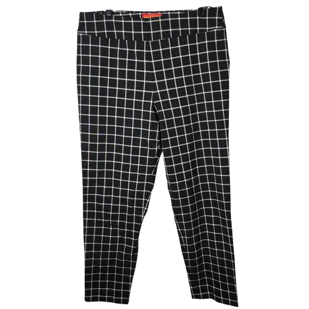 Krazy Larry black and white plaid pull on pants size 16